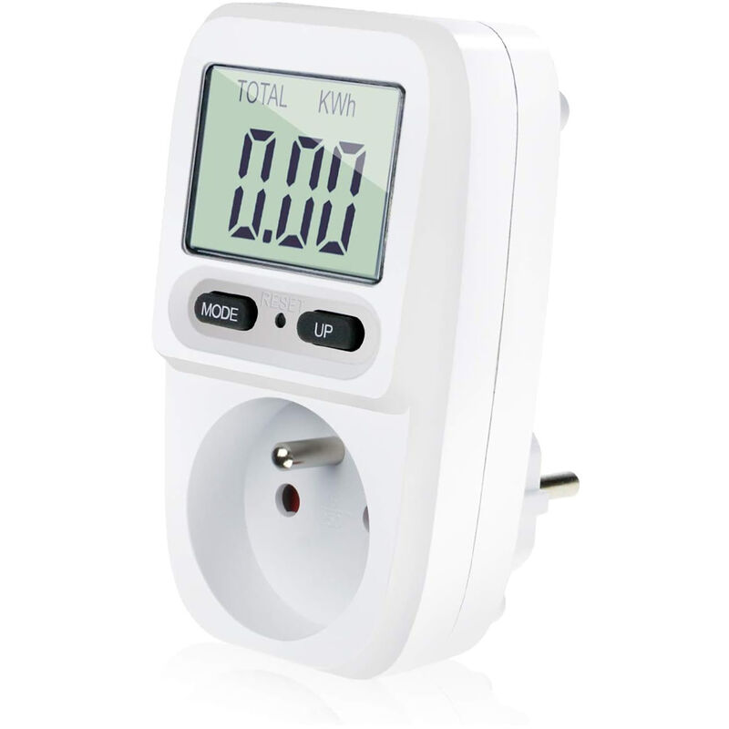 Wattmètre prise compteur d'énergie, consommation d'énergie mètre Contrôleur de Consommation Electrique avec l'écran d'affichage à cristaux liquides,