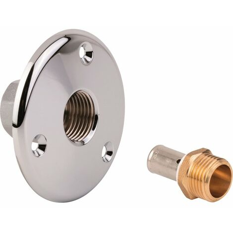 Watts – Applique traverse cloison chromée – Laiton à sertir – Ø 16 mm femelle – Fixation par vis – Adaptée pour tous raccords PER