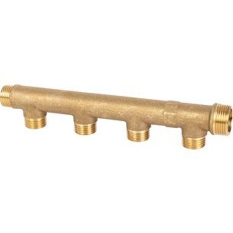 Watts – Collecteur 5 départs mâle 15 x 21 – Arrivée mâle 20 x 27 – Entraxe 50 mm – Testé à 10 bars pour installations sanitaires