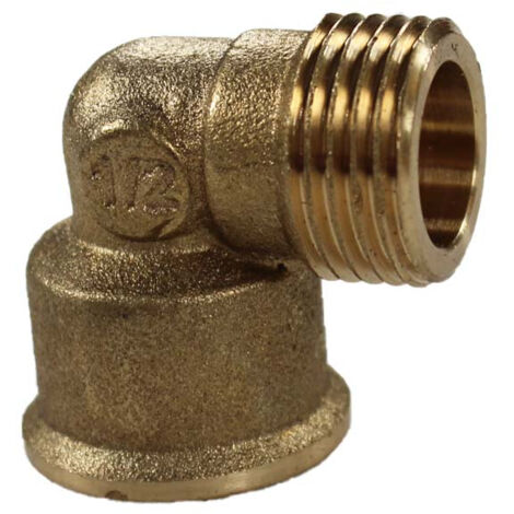 Watts – Coude laiton mâle/femelle 1/2' (15/21) – Raccord fileté pour plomberie – Normes A.C.S. NF EN 12164/12169 – Installation sanitaire