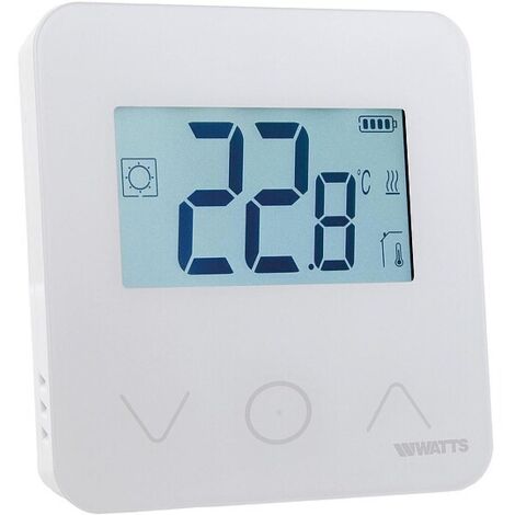 WATTS Funkthermostat BT-D03-Rf- Blanc - Wandmontage und Tischaufstellung mit Standhalter