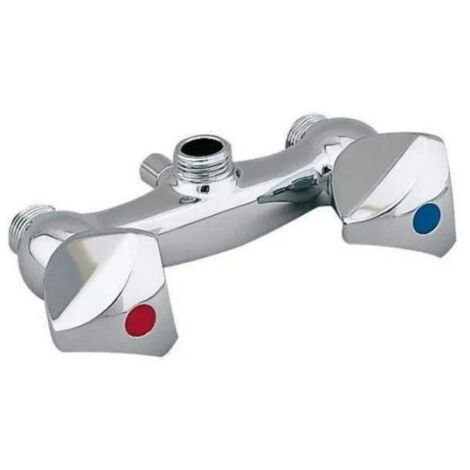 Watts – Mélangeur de douche entraxe 120mm – Arrivées mâles 15X21 – Tête à clapet et croisillons en métal – Remplacement facile