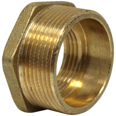 Watts – Raccord laiton réduit mâle/femelle 1'1/2-1' (40/49-26/34) – Filetage plomberie pour installations sanitaires – Étanchéité avec ruban téflon