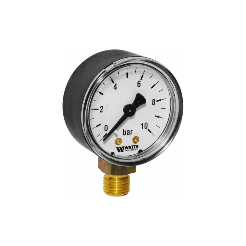 Rf Rohrfedermanometer Manometer 0-6 bar ø 63mm Anschluss unten radial 1/4' ag 10050700 - Watts