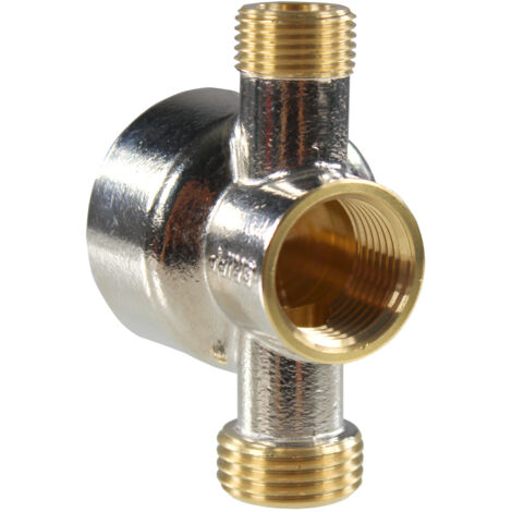 Watts – Robinet de machine à laver mâle 1/2' – Sortie mâle 3/8' – Piquage femelle 1/2' – Finition laiton nickelé pour résistance à la corrosion