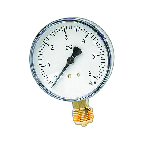 Watts Rohrfedermanometer Anschl. unten d= 63mm, 1/4 0 - 10 bar