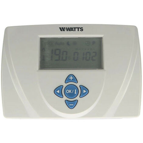 Watts – Thermostat d'ambiance filaire programmable avec écran digital LCD – Contrôle intelligent de la température – Compatible 2 fils