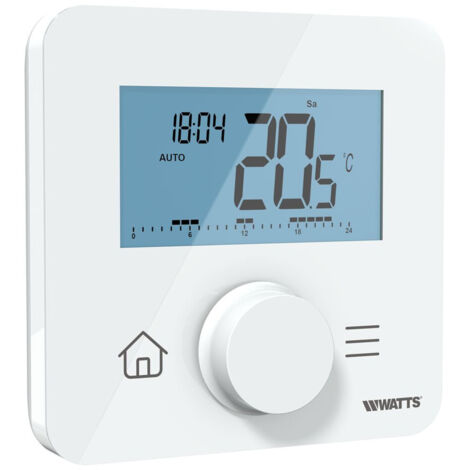 Watts – Thermostat radiateur électrique numérique programmable – Contrôle jusqu'à 50 zones – Compatible avec capteur externe – Application smartphone - BT-DP03