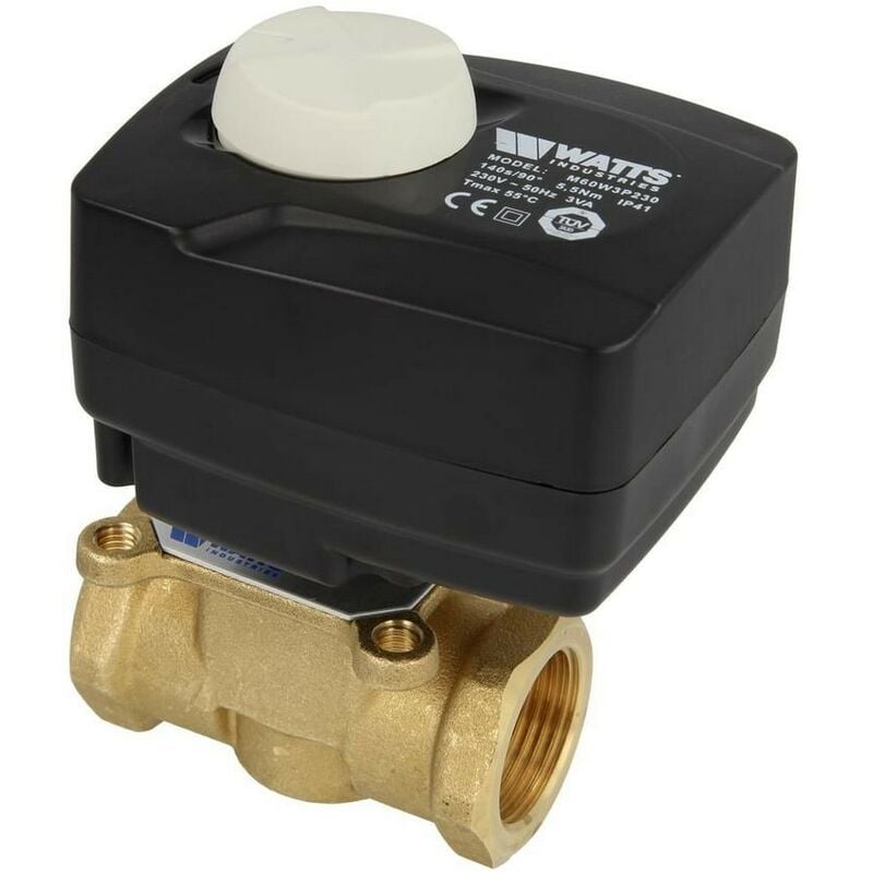 Watts Vanne mélangeuse 3 voies 1 1/2''+ servomoteur laiton V3GB 40 Kvs 26,0