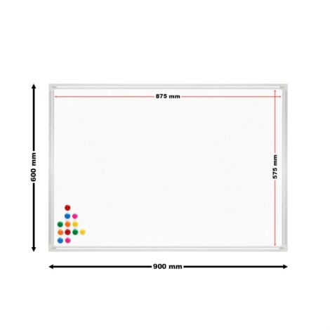 Wattshiteboard magnético de pared 60 x 90 cm 12 imanes incluidos tablero expositor 160002492