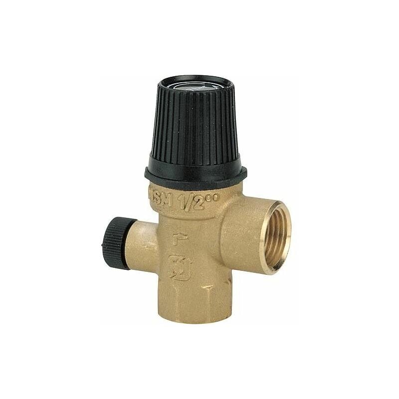 Soupape sanitaire avec prise mano 7 bar.Entree F1/2''.Sortie F1/2'' p.Kw 191.pKcal 165.000 type MSM-TM70 - Watts