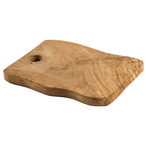 WAVE - Planche à Découper en Teck Naturel - Dimensions 20x16cm - Inspiration Ethnique - Finition Naturelle