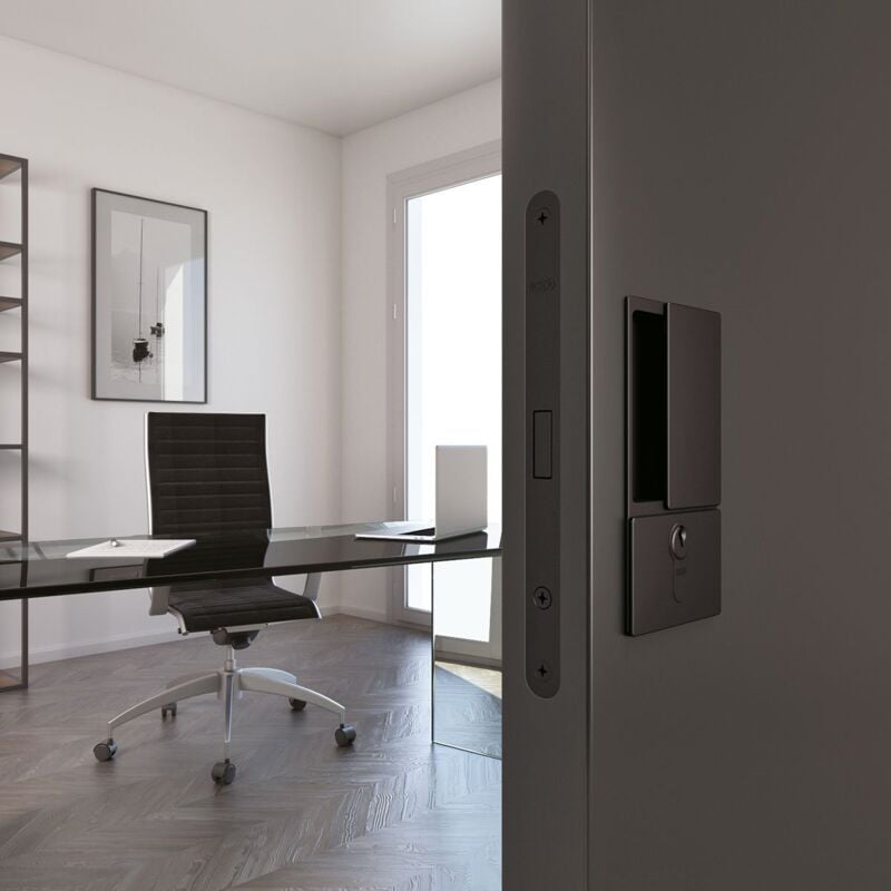 Wave Store Porte Battante Opaque Noir - wave - Jeu de poignées pour portes battantes intérieures