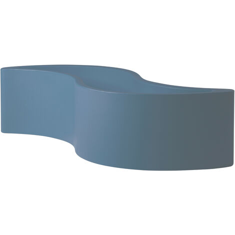 Wave Pot  Blu polvere Vaso decorativo in polietilene originale Slide colorato giardino di design esterno interno bar ristorante hotel