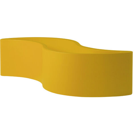 Wave Pot  Giallo zafferano Vaso decorativo in polietilene originale Slide colorato giardino di design esterno interno bar ristorante hotel