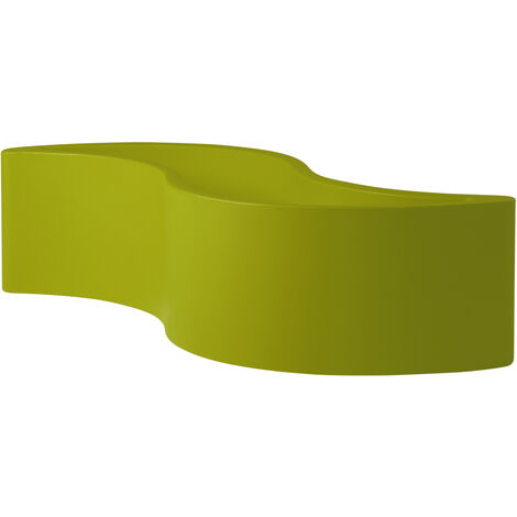 Wave Pot  Verde lime Vaso decorativo in polietilene originale Slide colorato giardino di design esterno interno bar ristorante hotel