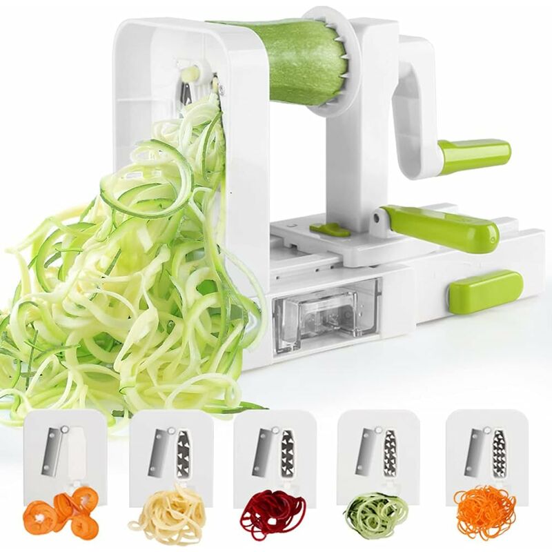 Héloise - Spiralizer Spiraliseur de Légumes 5 Lames Spiralizer Legume Spaghetti Mandoline Spirale Coupe Légumes Spaghetti Préparation de Spaghettis