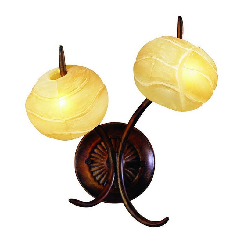 Diyas - Inspired Clearance - (0038 005) Wave Wall Lamp 2 Light G9, Rustic Gold