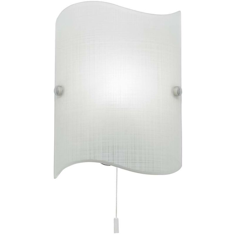 Endon Lighting - Endon Wave - 1 Light Indoor Wall Light Chrome with Matt Patterned White Glass, E14