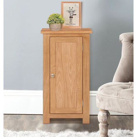 main image of "Waverly Oak Small Storage Cupboard with Adjustable Shelving in Light Oak Finish | Solid Wooden Filing Cabinet | Shoe Organiser"