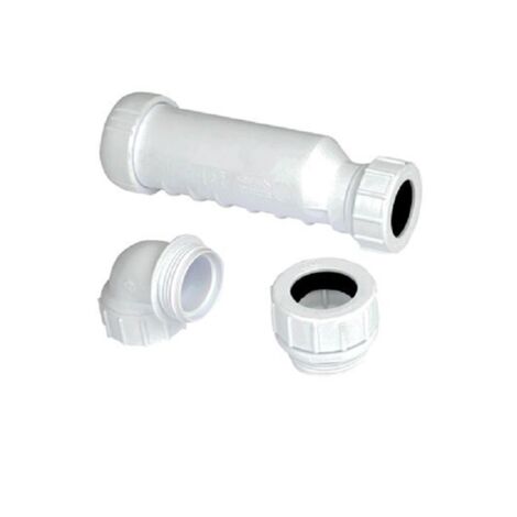 Wavin – Siphon à membrane pour lavabo DN 40 – Matériau PP – Installation rapide – Économie d’espace – Capacité 2 l/s – Coloris blanc