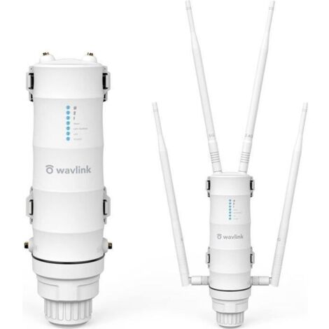 Wavlink AC1200 Amplificateur WiFi/Repeteur WiFi Puissant Exterieur en Charge Poe/Dual-Band 2.4+5G/4 Antenne WiFi Longue Porte