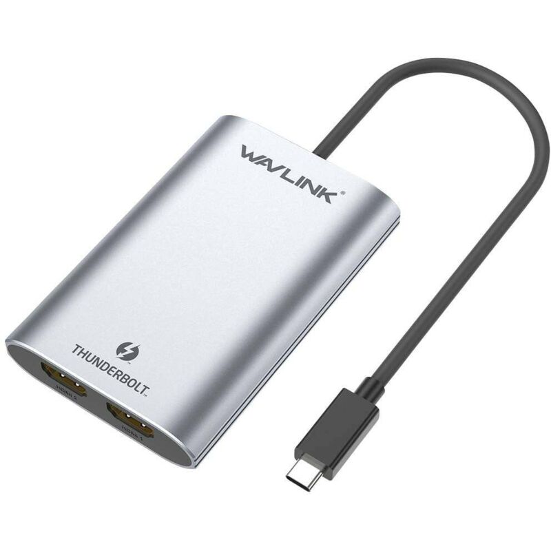 Wavlink WS-UTA02H Thunderbolt / HDMI Adaptateur [1x Thunderbolt - 2x HDMI®] gris sidéral monofilaire 50 cm