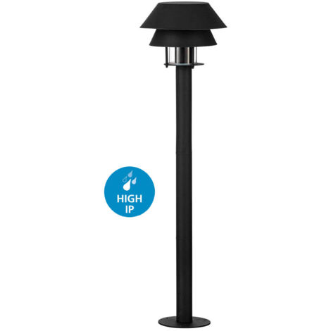 Way Liintel Chiappera Steel noir, blanc E27 1x40w IP65 H: 80cm Ø22cm