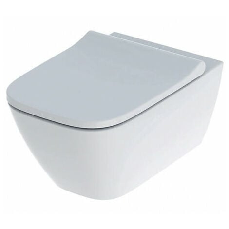 KERAMAG Geberit Smyle Square WC suspendu Rimfree avec fixations invisibles, caréné, avec abattant softclose slim (500.683.00.2)