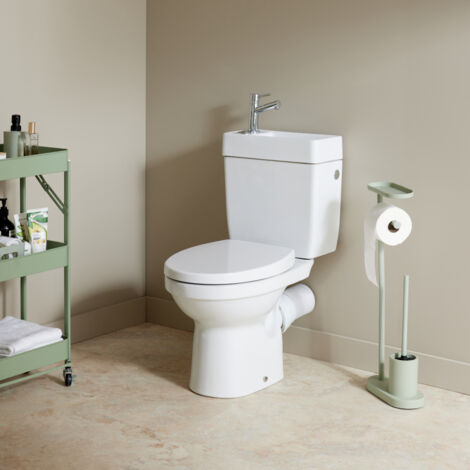 WC à poser avec lave-mains intégré sans bride sortie horizontale Opale