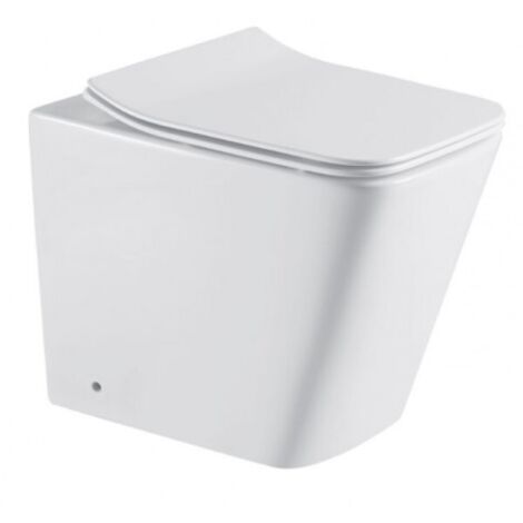 WC à poser sans bride Tornado DOUA 52,5x35,5x41 cm avec abattant-Blanc-Blanc-35.5 --