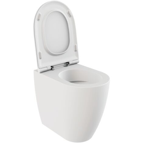 Wc a Terra Senza Brida Azzurra Ceramica "Comoda" Bianco Lucido