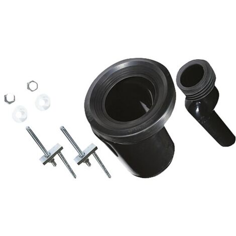 WC-Anschlussgarnitur etagiert um 25 mm, DN 90 - Schwarz