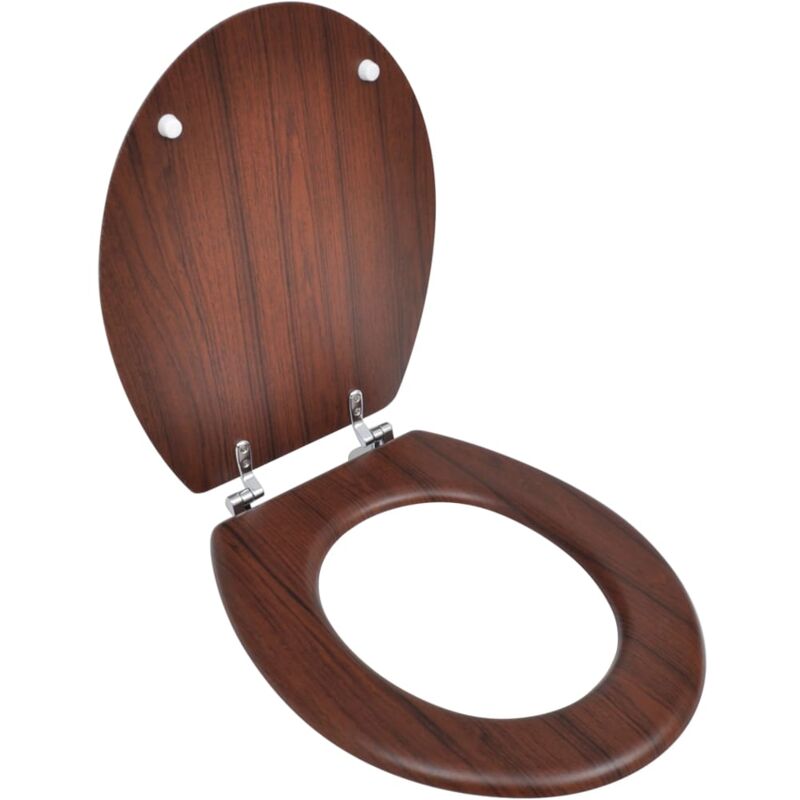 

vidaXL Asiento Inodoro WC MDF Tapa Diseño Marrón - Marrón