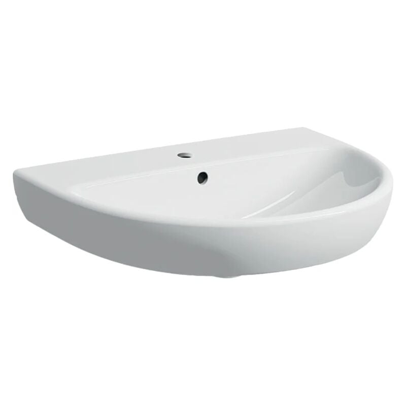 Lavabo 65x58 cm blanc brillant Geberit Selnova - Avec colonne
