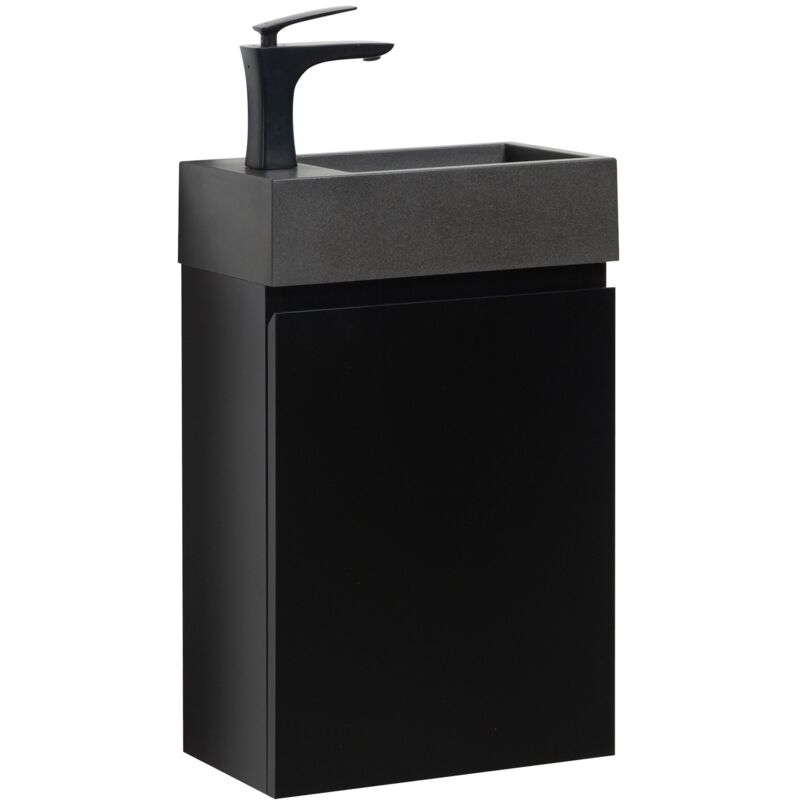Badplaats Wc Badmöbel Angela 40x22 Cm Matt Schwarz - Schrank Schwarze Wasc