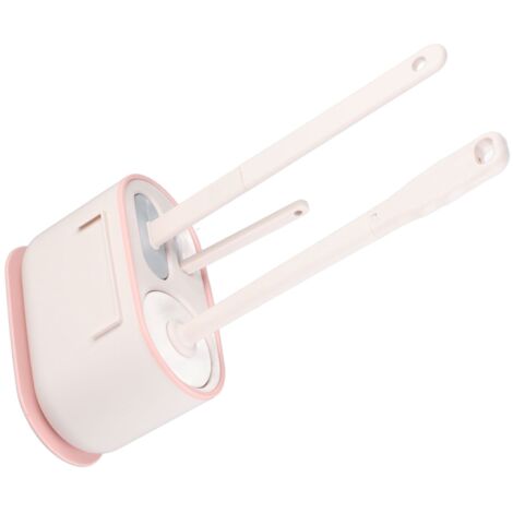 WC-Bürstenset mit langem Griff und belüftetem Boden, multifunktional und abwaschbar, Sakura-Rosa, Kunststoffmaterial, 2-teilig