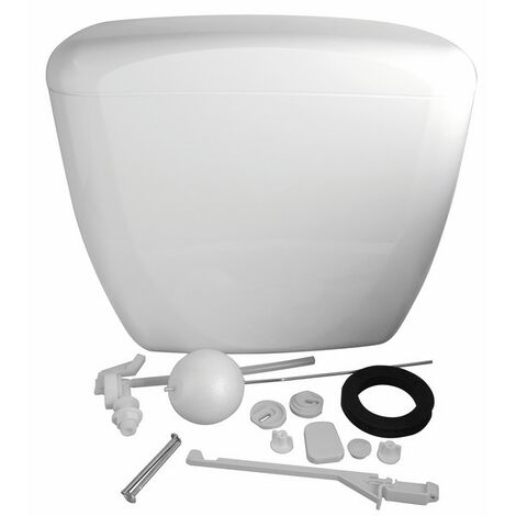 Cassetta alta di scarico acqua al wc in ceramica bianca da 10 lt universale  - Ceramiche De Paola