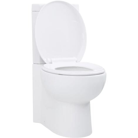WC Ceramic Toilet Bathroom Corner Toilet White vidaXL