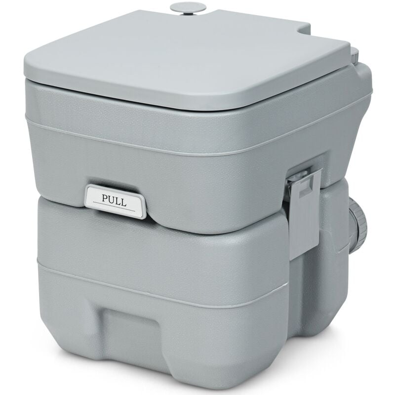 Maisonchic - wc Chimique Portable 20L Toilette Chimique Portatif, Réservoir d'eau 10L, pour camping, plein air, 36x35x42cm, Gris CW7417 design in