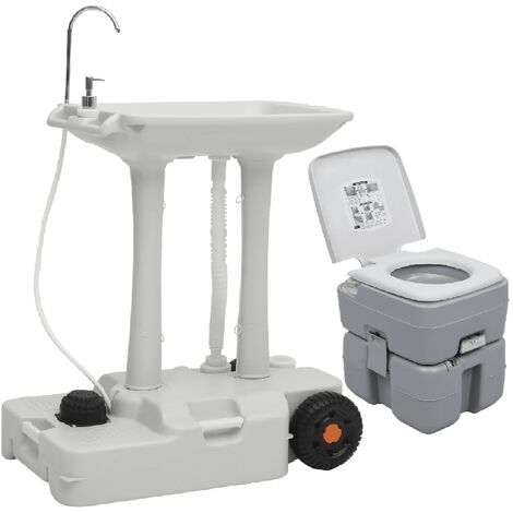 WC Chimique Portable Ensemble de toilette et support de lavage des mains de camping 82942