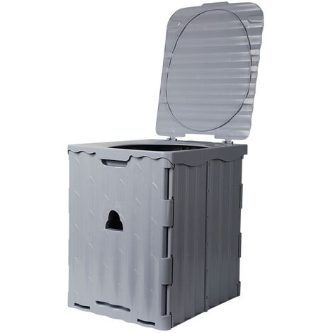 COSTWAY Toilette Sèche Portable Extérieure 5L avec Seau Intérieur et  Porte-Papier Amovible pour Camping, Randonnée, Charge Max 200 kg
