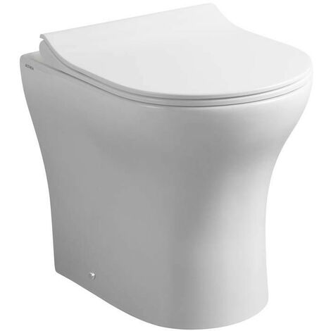 WC con Sedile Soft Close PRATICA - Ceramica - Colore Bianco - Installazione a Terra - Forme Arrotondate