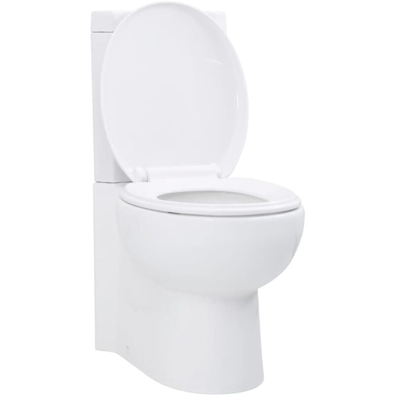 Vidaxl - Toilette d'angle en céramique pour salle de bains blanc
