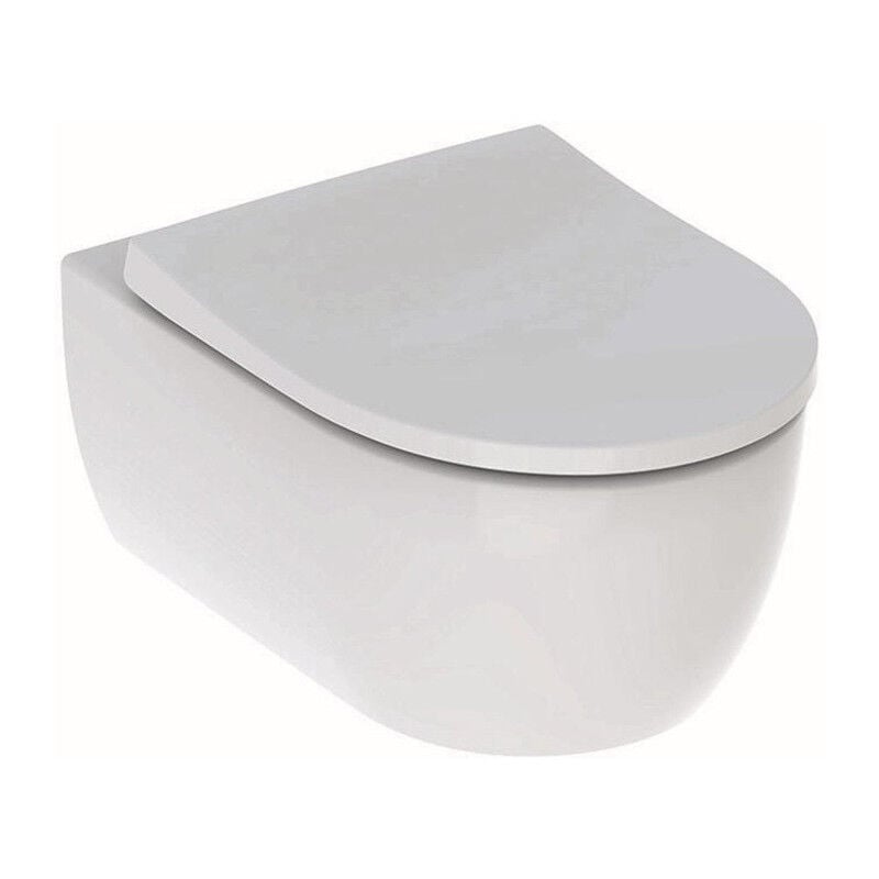 Pack wc suspendu Geberit iCon 53cm, caréné, Rimfree, abattant déclipsable et ralenti, Blanc