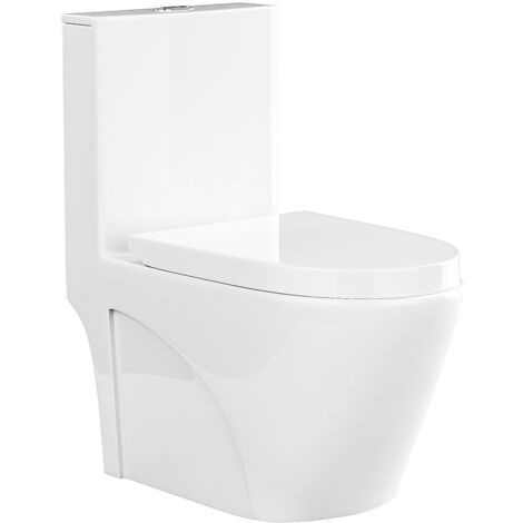 WC da appoggio Drenaggio orizzontale in Ceramica Bianco brillante - NAGILAM