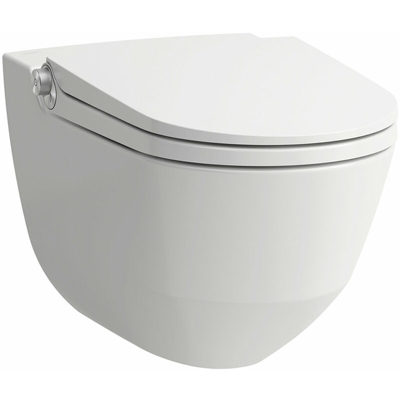 

WC de ducha Running Cleanet Riva, Flushless, de pared, mando a distancia, asiento de WC con tapa, color: Nieve (blanco mate) - H8206917570001