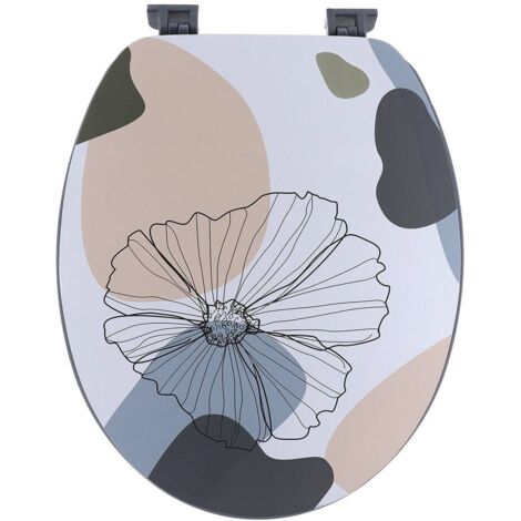 Wc-deckel 18 inch mdf deckel design gedruckt und kunststoff befestigen - flowers - Tendance