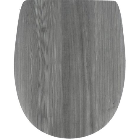 Wc-deckel holz form 18 inch flache form edelstahl befestiger - facon lambris grau - Tendance
