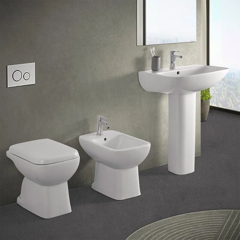 Inbagno Wc E Bidet Tradizionali Con Scarico A Terra E Lavabo 60 Cm ...